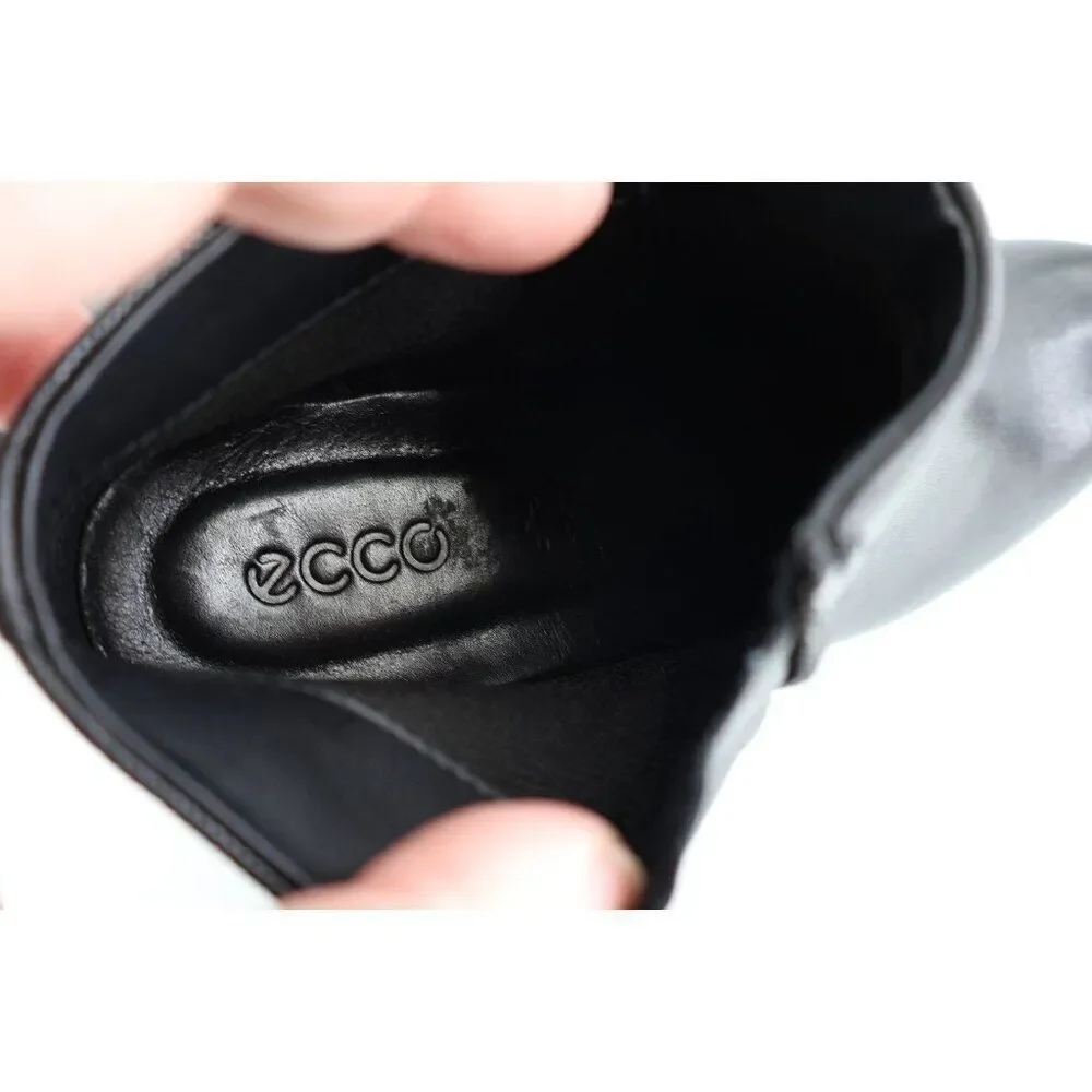 Ecco Women's Shape M Boots Size 36 5 Block Heel Black Leather Bootie Comfy Shoe